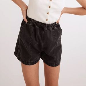 Madewell NEW Denim Easy Pull-On Shorts in Lunar Wash